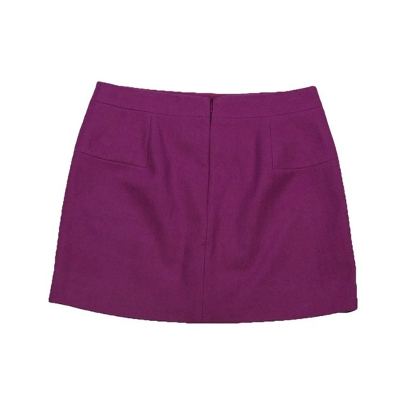 J.Crew Wool Blend Mini Skirt Magenta Purple Lined Women's Size 10 - Picture 4 of 8